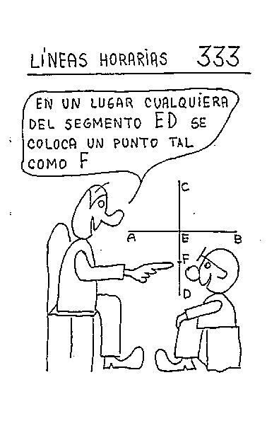 Líneas horarias 02 del reloj vertical declinante a poniente